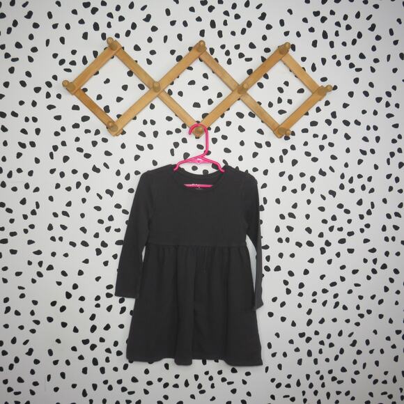 Old Navy Gray Long Sleeve Waffle Knit Toddler Dress - Picture 1 of 6